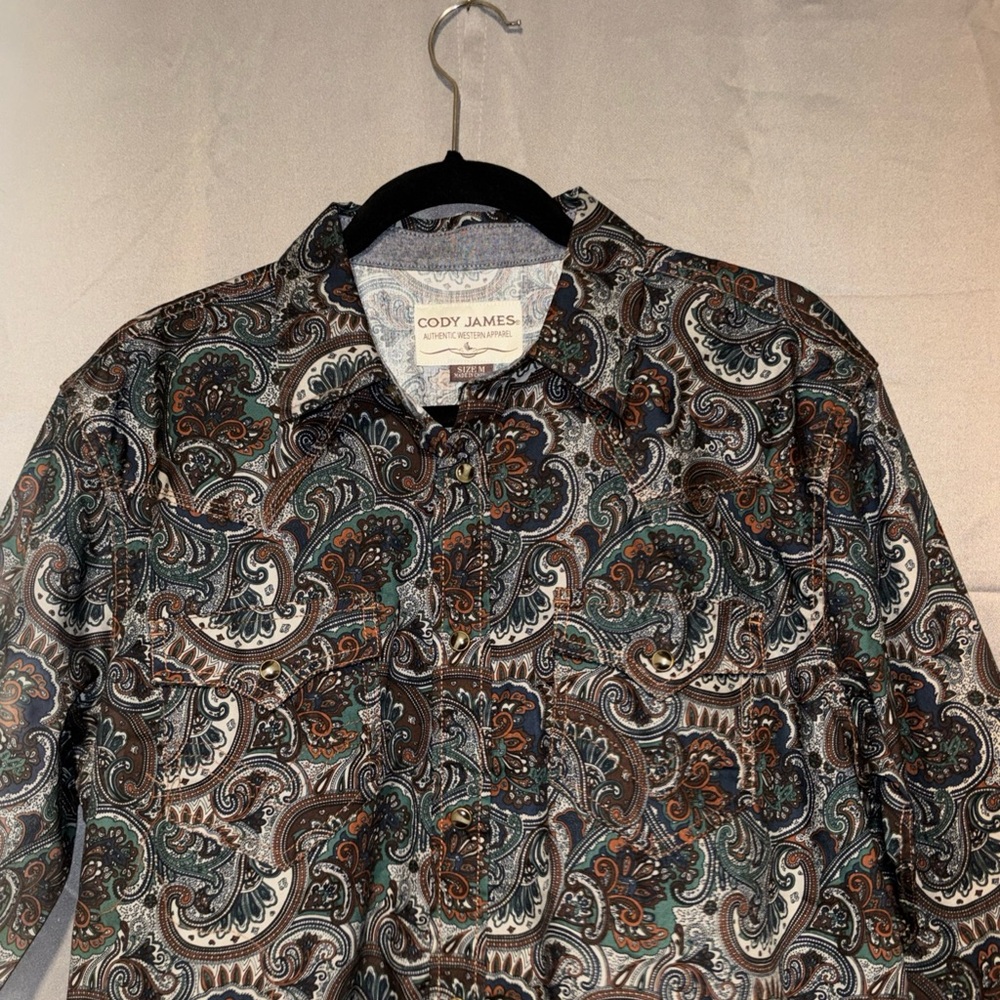 Cody James Men's Multicolor Paisley Shirt Snap Button up Size Medium NWT - Picture 3 of 10